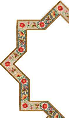 an ornate border with flowers and leaves on it, in the shape of a rectangle