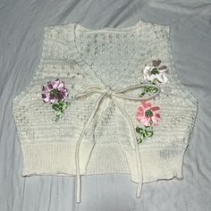 Cider Crochet Flower Vest Size Small Nwot Perfect Summer Layering Piece - Adjustable With Tie In The Center Layering, Crochet Flowers, Crochet Flower Vest, Flower Vest, Cider Tops, Summer Layering, Layering Pieces, Perfect Summer, Cider