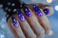 Rave Fashion, Sparkles Glitter, Nail Decals, Purple Nails