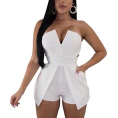 Super Cute For An All White Party!!! Patchwork, All White Party Outfits, White Party Outfit, Elegant Casual Dress, Sundress Casual, White Playsuit, All White Party, Dot Print Dress, Bodycon Jumpsuit