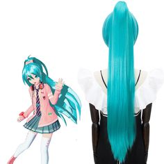 Includin Wig (80cm) 
 Material: Heat Resistant Fiber 
 Gender: Gender-bending available 
 
 If you cannot find and like to buy the costume, wig, shoes, weapon or other accessories of this character, pls not hesitate to contact us 
 Please note that due to different screen resolution, products you receive may have a bit different as the one we show here. Vocaloid Wigs, Diva Cosplay, Vocaloid Figures, Miku Project Diva, Hatsune Miku Project Diva, Project Diva, Cosplay Wig, Blue Ties, Cosplay Wigs