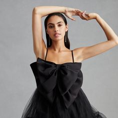 Take A Bow Tulle Mini Dress | Nuuly Rent Formal Babydoll Dress, Dark Feminine Style, Baby Doll Dresses, Tulle Mini Dress, Tulle Bows, Dark Feminine, Mini Bows, Satin Blouse, Baby Outfits