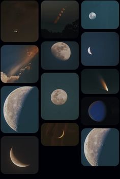 multiple images of the moon with different phases