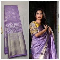 Lavender Saree, Saree Color Combinations, Latest Silk Sarees, Pattu Saree Blouse Designs, Wedding Saree Blouse Designs, Fashion Vibes, Wedding Blouse Designs, Kanjivaram Silk Saree