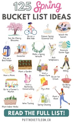 Grab this big list of Spring bucket list ideas. Perfect for families, friends, adults, kids - everyone! So many fun things to do this spring season - indoor and outdoor spring activities everyone will love. Outdoor Spring Activities, Spring Family Activities, Spring Bucket List, Bucket List Ideas, Spring Kids, Friend Activities, Spring Fun, Spring Family, Summer Fun List