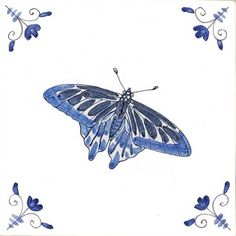 a drawing of a blue butterfly on a white background