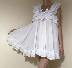 All sizes £49 Baby Doll Sexy White Chiffon sissy Unisex CD TV AB Underwear | eBay Chiffon Babydoll Dress, Negligee Dress, Loose Skirt, Kawaii Cosplay, Red Chiffon, White Chiffon, Chiffon Skirt