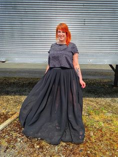 Dark Moon Maxi – Copper Union Apparel Goth Plus Size, Sheer Midi Skirt, Witchy Outfits, Silk Crop Top, Sheer Robe, Back In Black, Corset Fashion, Your Gorgeous, Sheer Skirt