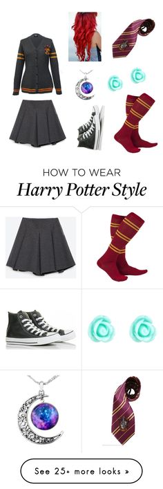 "Harry Potter uniform" by kylijordan on Polyvore featuring Converse, Monsoon, Zara, harrypotter, hogwarts and Gryffindor Gryffindor Clothes, Gryffindor Uniform, Harry Potter Costumes, Gryffindor Costume, Harry Potter Props, Harry Potter Set, Harry Potter Food