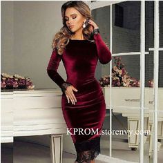 Red Evening Dress Short, Knee Length Prom Dress, Cheap Formal Dresses, Velvet Prom Dress, Red Velvet Dress, Casual Wear Dress, Long Sleeve Prom, Red Evening Dress, Prom Dresses For Teens