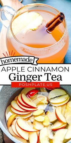 homemade apple cinnamon ginger tea recipe in a bowl