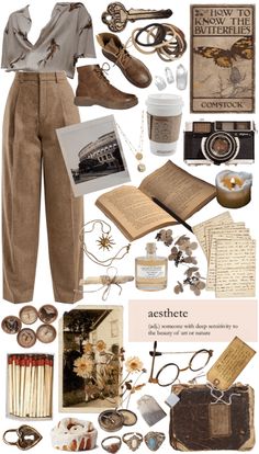 college days Outfit | ShopLook Cartographer Aesthetic Outfit, Paleontologist Aesthetic Outfit, Art College Outfit, Paleocore Outfit, College Core Aesthetic Outfits, Sarahcore Outfits, Paleocore Aesthetic, Archeology Aesthetic Outfit, Aziraphale Outfit Ideas