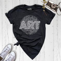 Art Teacher Shirt, Art Shirt, Art Teacher T-Shirt, It's A Good Day To Make Art Shirt, Art Lover Tee, Future Art Teacher Shirt, Artist Shirt. Art Teacher Shirts are Bella+Canvas branded. If Bella+Canvas is out of stock, I will send it from a trusted brand of the same size and quality. You can contact us in case of any problem or request. If you purchase a custom Art Teacher Shirt, I will send you a message to confirm the design, don't forget to check your message box. Your satisfaction is importa Graphic Tee T-shirt For Artistic Expression With Custom Artwork, Cotton Art With Graphic Print For Artistic Expression, White Custom Print Artistic Art, White Artistic Art With Custom Print, Artistic White Art With Custom Print, Relaxed Fit T-shirt With Custom Artwork For Artistic Expression, Graphic Design Cotton Art Tee, Artistic Short Sleeve Shirt With Screen Print, Artistic Graphic T-shirt