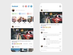 two screens showing the different views of cars on their own side by side, with one being an instagram