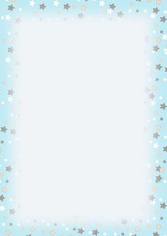 a blue background with silver and gold stars in the center, as well as an empty space for text