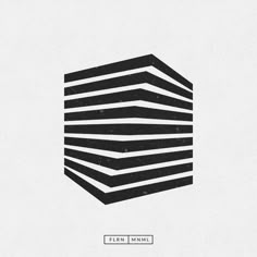 an abstract black and white logo with stripes