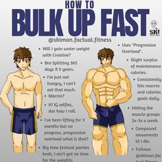 an info sheet describing how to build up fast for the body and chest, with instructions on