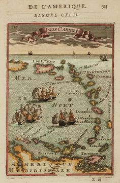 an old map with ships in the water