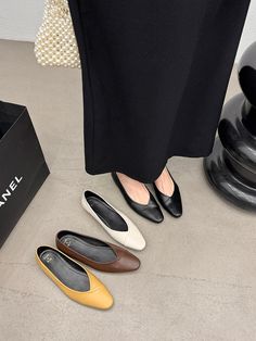 LBSFY - Casual Women Loafers Autumn Dress Shoes Low Heeled Black Beige Brown Yellow Casual Slides Mules Shoes Woman Ballte Dance Mules Size 5.5=35=22.5cmSize 6=36=23cmSize 6.5=37=23.5cmSize 7=38=24cmSize 7.5=39=24.5cm Women Loafers, Shoes Low, Low Heel Shoes, Autumn Dress, Shoes Woman, Black White Red, Beige Brown, Black Flats, Loafers For Women