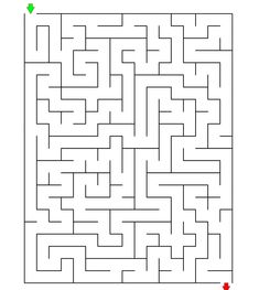 a square maze with an arrow on it