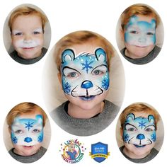 Winter Face Paint, Face Paint Step By Step, Paint Step By Step, Cheek Art, Winter Face, Face Paint Makeup, R Image