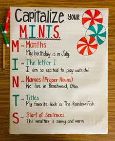 a poster with words and pictures on it that say capitalize your mints, my birthday is in july