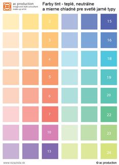 the color chart for fairy tint - teptle neutraline and other hues