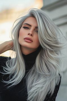 83+ Silver Hair Color Ideas for a Breathtaking Look! Long Grey Hair, Grey Hair Wig, Long Silver Hair, Silver Haired Beauties, Gorgeous Gray Hair, Grey Hair Inspiration, Beautiful Gray Hair, Silver Hair Color