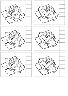 four squares with roses on them to match the two lines in each square, which are labeled