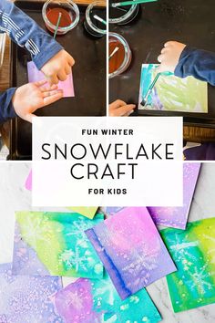 snowflake crafts for kids with the title fun winter snowflake craft for kids