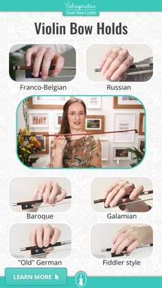 the instructions for how to use violin bows