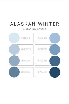 Blue color palette for winter with hex number codes Winter Pantone Palette, Color Pallete Number, Nordic Blue Color Palette, Color Palette Aesthetic Blue, Dusty Blue Hex Code, Blue Hex Codes Aesthetic, Winter Blue Palette, Blue Color Pallete Hex Code, Navy Hex Code