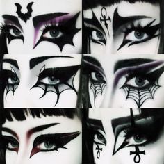 #emomacup #style  #goth @priswgg #emo #sene #gothstyle #black #white Black And Purple Goth Makeup, Purple Trad Goth Makeup, Gothic Makeup For Hooded Eyes, Spider Inspired Makeup, Purple Gothic Makeup, Trad Goth Eye Makeup, Gothic Halloween Makeup, Black Goth Makeup, Spider Web Makeup