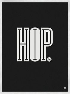 the word hop is written in white on a black background