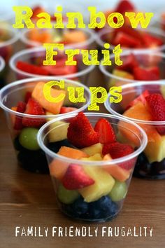 rainbow fruit cups with strawberries and blueberries in them