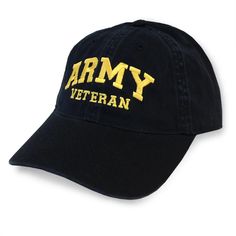 One of our most popular hats by far is this relaxed twill Army Veteran hat.100% CottonUnstructured low profile embroidered capFabric strap with brass slide buckle Army Hats, Veteran Hats, Popular Hats, Military Hats, 101st Airborne Division, Military Pride, 101st Airborne, Army Hat, Embroidered Cap