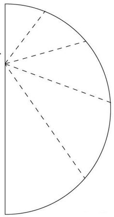 an image of a half circle with lines going through the center and on to the outside