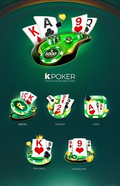 an image of poker cards and chips on a green background with the words kpoker