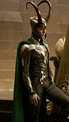 a man dressed as loki in the avengers movie