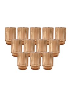 set of twelve gold - plated glass tumblers