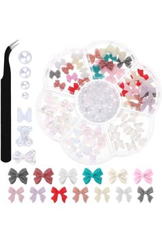 Bow Nail Charms and Flatback Pearls, Colorful Bow Knot Nail Stud Rhinestones Crystal, 3D Colorful Nail Charms Set, for Nail Stones Design DIY Decoration Jewel Stones Nail Art Rhinestones (B) Nail Stones, Jewel Stones, Stone Nail Art, Bow Nail, Colorful Nail, Studded Nails, Nail Art Rhinestones, Ad Art, Bow Knot