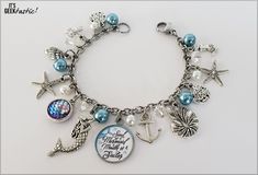 a bracelet with charms on it that says i love you to the moon and back