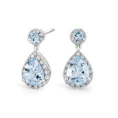 Aquamarine and Diamond Drop Earrings | Florence | Brilliant Earth Aquamarine Drop Earrings, Birthstone Gems, Prom 2023, Drop Design, Aquamarine Jewelry, Sky Blue Topaz, Girly Jewelry, Diamond Drop Earrings, Lovely Jewellery