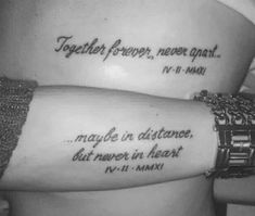 60+ Soulmate Matching Couple Tattoos With Meaning Quote Tattoos For Couples, Couple Tattoos Quotes, Distance Tattoos, Matching Quote Tattoos, Couple Tattoo Quotes, Married Couple Tattoos, Marriage Tattoos, Love Quote Tattoos, Tattoos For Couples