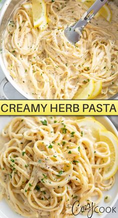 creamy herb pasta with lemons and parsley