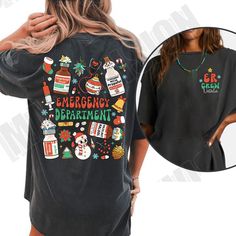 "Christmas ER Nurse Shirt, Christmas Nurse Shirt,Xmas ER Crew Funny ER Ed Nurse Tech Shirt,Emergency Room Rn Tshirt,Emergency Department Gift Welcome to Macievision Shop! I am so happy to see you here. HOW TO ORDER 1. Select the shirt 𝗦𝘁𝘆𝗹𝗲 2. Select the 𝗦𝗶𝘇𝗲 3. Select the shirt color 4. Select the quantity, 5. Click 𝗔𝗗𝗗 𝗧𝗢 𝗖𝗔𝗥𝗧. If you want to buy more than one, please go back to the listing and repeat the steps. \"If you have any question, please send us a message.\" BRAND If Nurse Tech, Ed Nurse, Sweater Drying Rack, Funny Nurse Shirts, Er Nurse, Emergency Department, Tech Shirt, I Am So Happy, Nurse Shirt