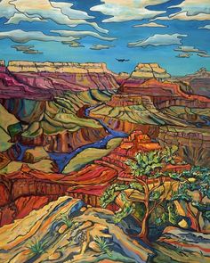 a painting of the grand canyon in arizona