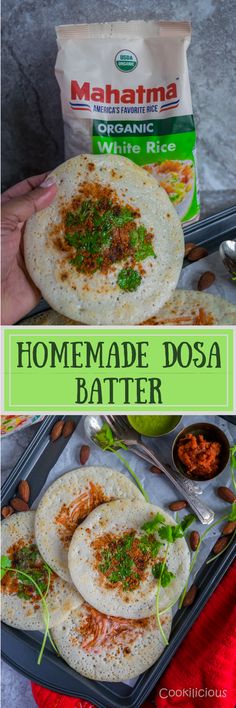 homemade dosa batter recipe with text overlay