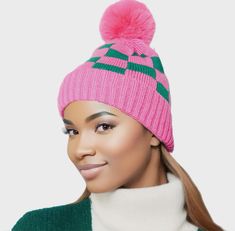 “The Alpha Kappa Alpha Beanie is the perfect accessory for any member or supporter of the AKA sorority. Made with high-quality materials, this beanie features the iconic AKA logo and colors, showcasing your pride and affiliation. Keep your head warm and represent your sorority with this stylish and functional beanie." #alphakappaalpha #sorority #sororitymerch #hbcu #hbcuhomecoming #hbcugrad Pink Pom Pom, Aka Sorority, Satin Pillow, Pink Ribbed, Satin Pillowcase, Alpha Kappa Alpha, Sorority Gifts, Cuff Detail, Skull Cap Beanie