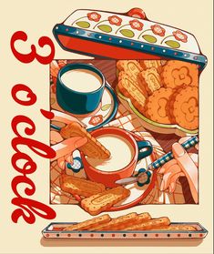 an image of a poster with food on it